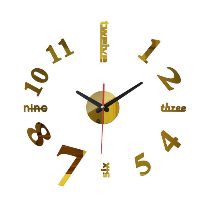 cod-อะคริลิค-นาฬิกาแขวนผนัง-นาฬิกาแฟชั่น-3d-สติ๊กเกอร์ติดผนังสามมิติสำหรับตกแต่งบ้าน-z221