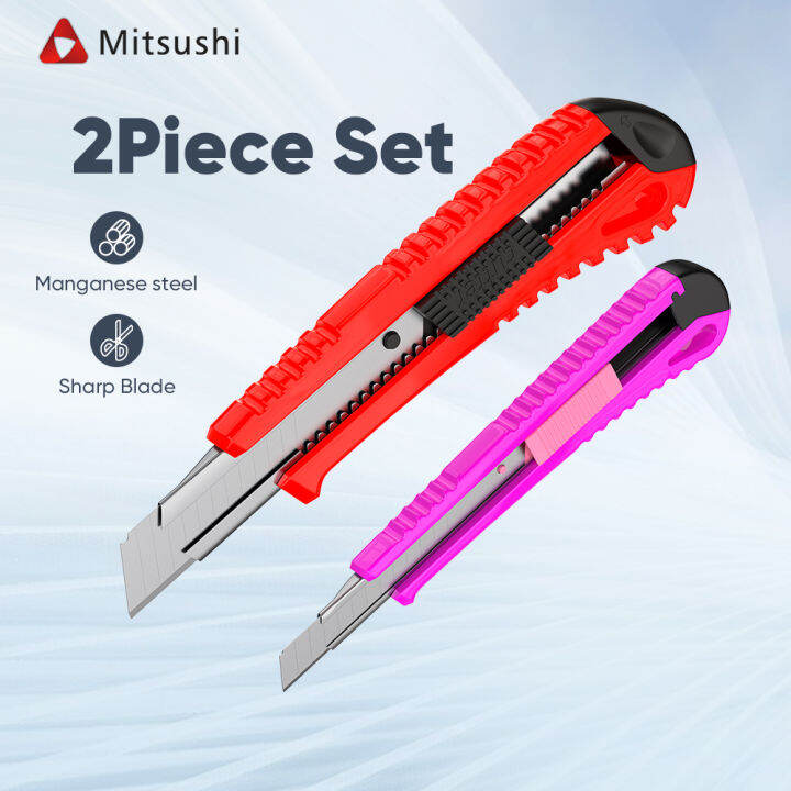 Mitsushi Utility Cutter Knives 16cm Blade Retractable Utility Knife