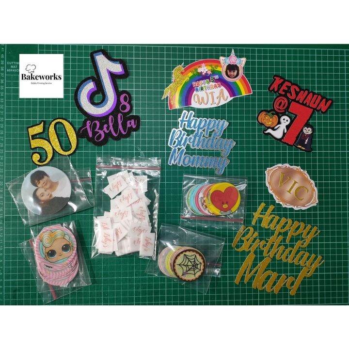 Custom Cardstock Cake Topper, Photo Print Toppers with Acrylic Sticks