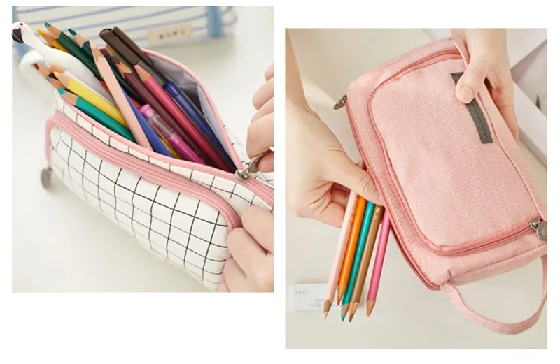 New Super Big Pencil Case Canvas Large Capacity Pencilcase School Pen Case  Supplies Pencil Bag School Pencils Pouch Stationery