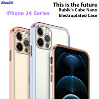 ซองป้องกัน TPU ชุบสี่เหลี่ยมแบบคลาสสิกสำหรับ IPhone 14 Pro Max 13 Pro 12 Mini 11 SE XR XS Max X 7 8 Plus เลนส์กล้องถ่ายรูปฝาครอบกันกระแทก