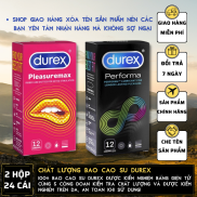 02 Hộp Bao Cao Su Durex Pleasuremax gân gai + Durex Performa kéo dài thời