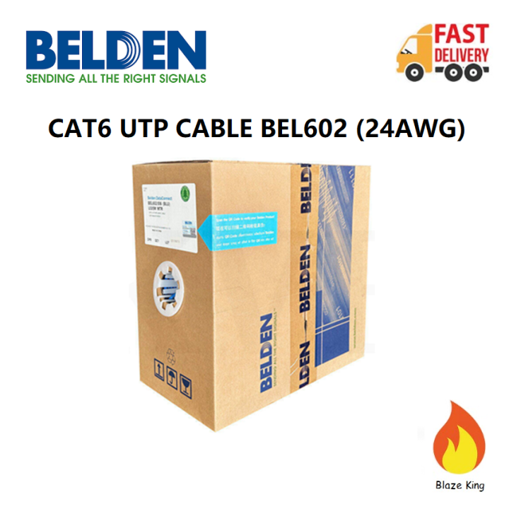 BELDEN CAT6 UTP Cable BEL602 (24AWG) Blue Lazada