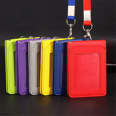7 Color Card Holder ID Card Cover Identity Badge ID Business Case Student School Card Case PU New Style Work Card Case 7 Color Employee Name ID Card Cover