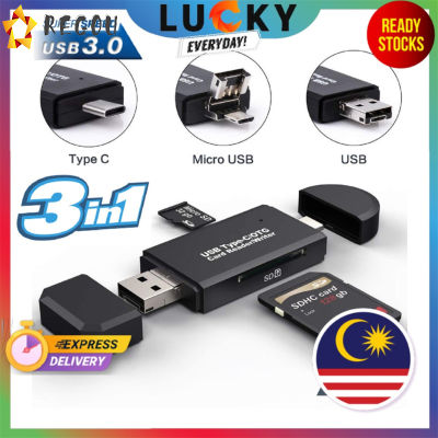 3-In-1การ์ดรีดเดอร์ Usb Type-C + Micro Usb + Usb 2.0 Universal Otg สำหรับ Android