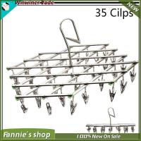 35 Pegs Stainless Steel Clip Socks Washing Clothes Airer Dryer Rack Hanger NEW