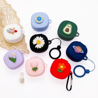 Cartoon Earphone Case For Samsung Galaxy Buds Live/Pro/2 Silicone Wireless Bluetooth Headphone Protective Cover With Hook Headphones Accessories