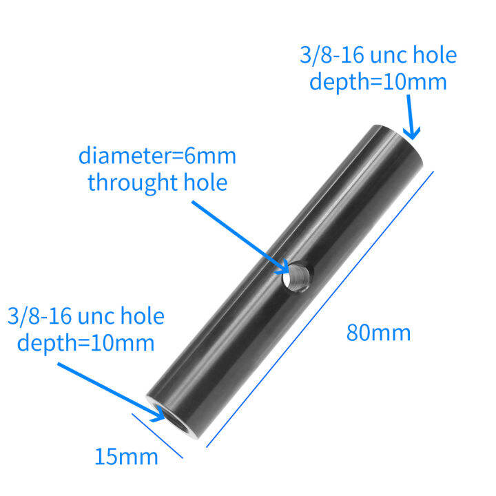 15มิลลิเมตรอลูมิเนียมก้านชุด80มิลลิเมตรความยาวกับ14-38-กระทู้สำหรับ15มิลลิเมตร-lws-และสตูดิโอก้านตามระบบแข็งแรงทนทาน