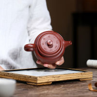 Factory In Stock Wholesale Yixing Handmade Yixing Clay Teapot Raw Ore Dahongpao Tea Mud Heart Sutra Dezhong Household Purple Sand Teapot