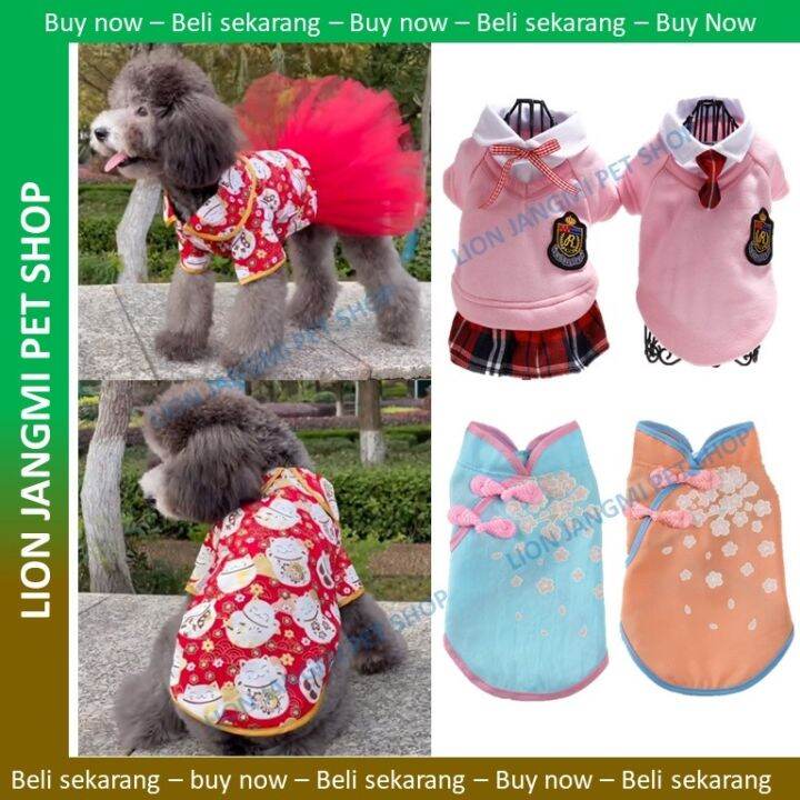 SALE !hmw8 (Ready Stock) CNY 2023 Cheongsam / School Uniform Costume Dog Clothes Chinese New