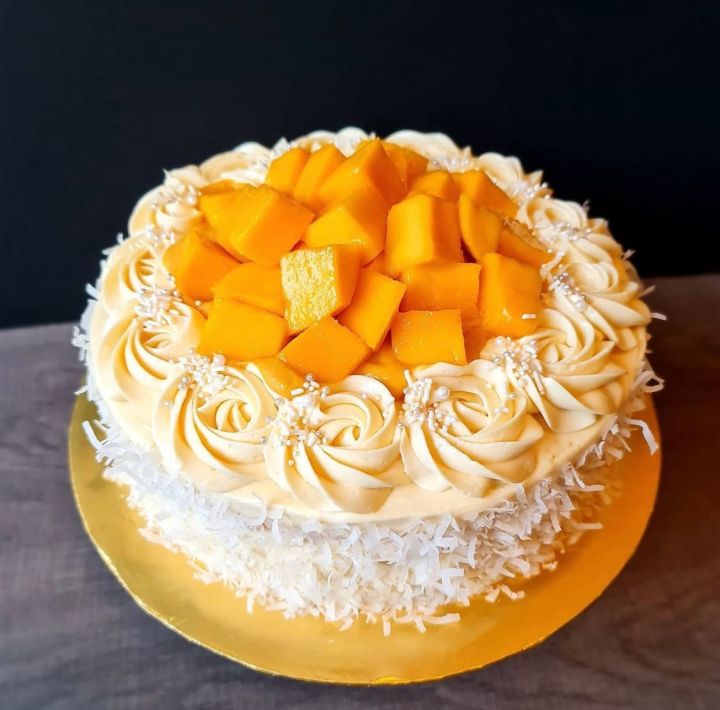 Mango Passionfruit Cake - Bobbette & Belle