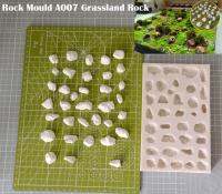 Miniature Rock Mold A007 Grassland Rock เครื่องมือ DIY สำหรับ Train Model Scenario Sand Table