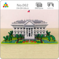 YZ 062 World Architecture USA The White House Flag Garden Tree รุ่น Mini Diamond Blocks อิฐของเล่นสำหรับเด็กไม่มีกล่อง