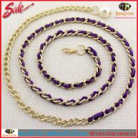 BeeStyle เข็มขัด เข็มขัดผู้หญิง Woman Belt Pearl Ceinture No. 2241 - สีม่วงทอง