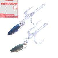 BRENDONAN 8pcs สีชาสี เบ็ดตกปลาพร้อมช้อน อุปกรณ์ตกปลาแท็กเกิล จิ๊กเสียงแหลม ตะขอแบบมีเงี่ยง ของใหม่ ความคมชัดสูง ตะขอยึดสามตัวสำหรับตกปลา กิจกรรมกลางแจ้งกลางแจ้ง