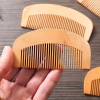 1 Pcs Natural Peach Wood Comb Close Teeth Anti-static Head Massage Beard Hair Care Wooden Tools Beauty Accessories