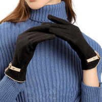 Winter New Womens Gloves 70 Cashmere Double Warm Windproof Cold Gloves Outdoor Touchscreen Plus Velvet Cycling Driving Mittens