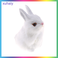 xuhaiy ของเล่นสำหรับงีบหลับรูปกระต่ายขนยาวสีขาวเลียนแบบผมสัตว์จำลองการตกแต่งโมเดลสัตว์