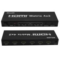 HDMI New HDMI Matrix 4X2 Switch Splitter HIFI Matrix 4 in 2 out with Remote Control Audio Supports HDMI V1.4/3D/4Kx2K