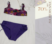 #Bikini store ชุดว่ายน้ำแบรนด์ Two-piece bikini set (Size XL-2XL)บิกินี่ผู้หญิงสายผูกคอปรับได้ สินค้าหนึ่งรุ่นมีหนึ่งชุดเท่านั้น