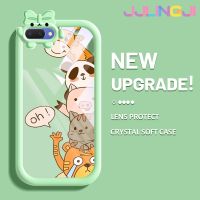 Jjlingji เคสสำหรับ OPPO A3s A12E A5 2018 Realme C1 Realme 2เคสการ์ตูน Happy Animal Patten สีสันสดใสน่ารักน้อยมอนสเตอร์กล้องนิ่มสำหรับเลนส์กันกระแทกแบบใสเคสมือถือความคิดสร้างสรรค์โปร่งใสเรียบง่ายฝาครอบป้องกันซิลิโคน