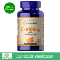 Puritans Pride Vitamin C-1000 mg with Bioflavonoids 100 Caplets