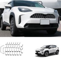 34Pcs Chrome Front Center Grille Grill Moulding Strips Cover Trim for Yaris 2020 2021 2022