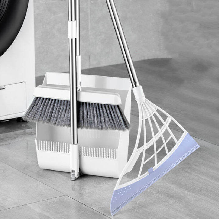 Broom Wiper Set Folding Dustpan Floor Cleaner Bathroom Toilet Brush and