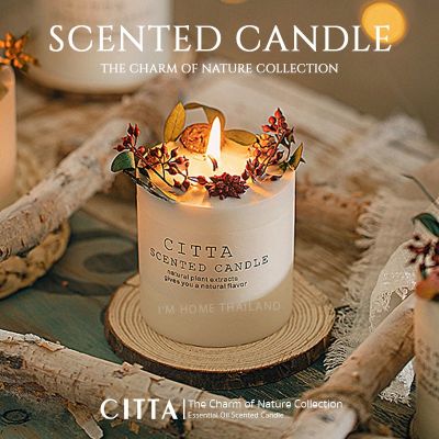 H&A(ขายดี)เทียนหอม ไม่จุดก้อหอม เทียนหอมกลิ่นฤดูกาลต่างๆ 270g CITTA scented candle สำหรับเป็นของขวัญและของตกแต่งบ้าน พร้อมกล่องเขียวสุดหรู