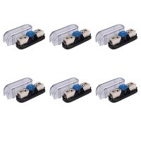 6X Car Stereo Fuse Holder  Auto Agu Audio Fuse Box Power Distribution Block 4Ga In 4Ga Out Single Way Fuses Accessories