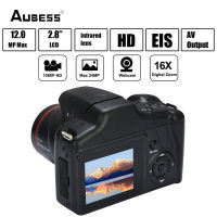 Aubess กล้อง HD แบบพกพากล้องดิจิตอล SLR 2.4นิ้วหน้าจอ TFT LCD 1080จุด16X Optical Zoom ป้องกันการสั่นไหวมืออาชีพ1080จุดกล้อง