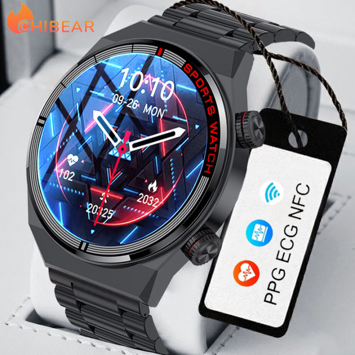 chibear-1-39-ecg-ppg-บลูทูธสมาร์ทนาฬิกาผู้ชายกีฬาสร้อยข้อมือกันน้ำที่กำหนดเองนาฬิกาใบหน้า-nfc-s-mart-w-atch-สำหรับ-ios-android