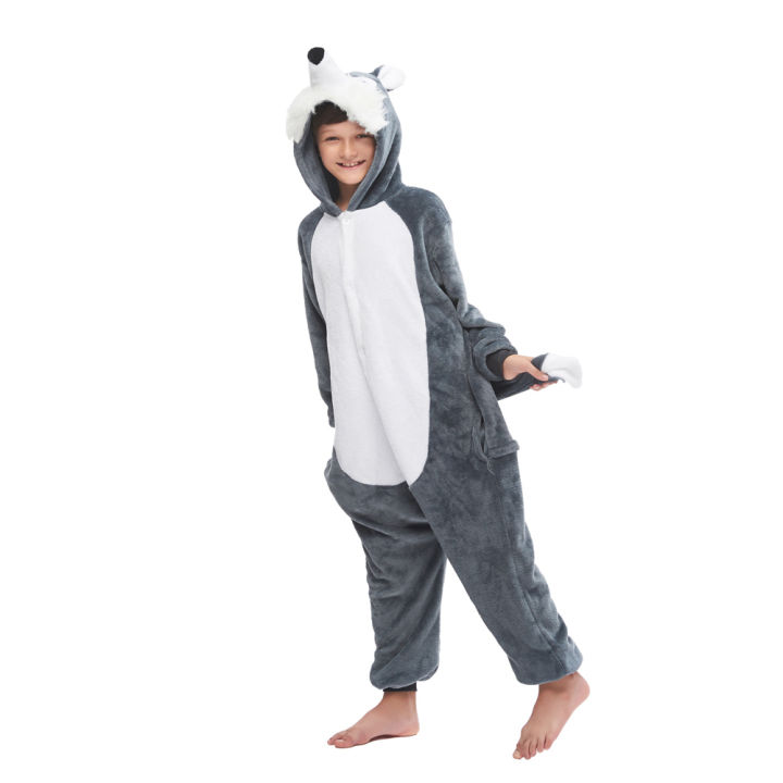 เด็กชุดนอนฤดูหนาวเด็ก-onesies-สัตว์-kigurumi-หมาป่าเครื่องแต่งกายการ์ตูนอะนิเมะคอสเพลย์เสื้อผ้าสำหรับเด็กเด็กอ่อนอบอุ่น-onesies