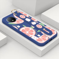 เคสโทรศัพท์สำหรับ Vivo Y02การ์ตูน Grapefruits กระต่ายขอบสี่เหลี่ยมปลอกซิลิโคนของเหลวคลุมทั้งหมดกล้องเคสป้องกันการกระแทก