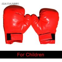 1Pair Professional Kid Boxing Gloves PU Leather Liner Sponge R Flame Gloves Sanda Training Fitness Boxing Gloves For Adults Kids