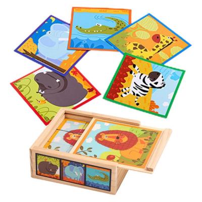 Kids Wooden Toys 3D Puzzle Cartoon Animal Intelligence Cognitive Jigsaw Wood Puzzle Early Educational Toys For Children Gifts astonishing