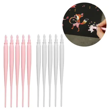 4pcs Painting Drawing Scratch Set With Stick Scraper Pen Black