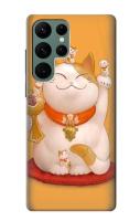 เคสมือถือ Samsung Galaxy S22 Ultra ลายแมวนำโชค Maneki Neko Lucky Cat Case For Samsung Galaxy S22 Ultra