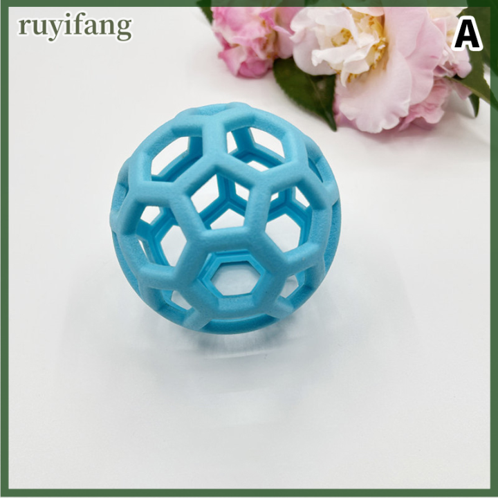 ruyifang-ของเล่นที่ทำจากยางธรรมชาติของสุนัขลูกบอลเพื่อความปลอดภัยรูปทรงเรขาคณิตของสุนัขลูกบอลแบบอินเตอร์แอคทีฟลูกสุนัขการฝึกเล่นฟันทำความสะอาดฟันของเล่นกลวง