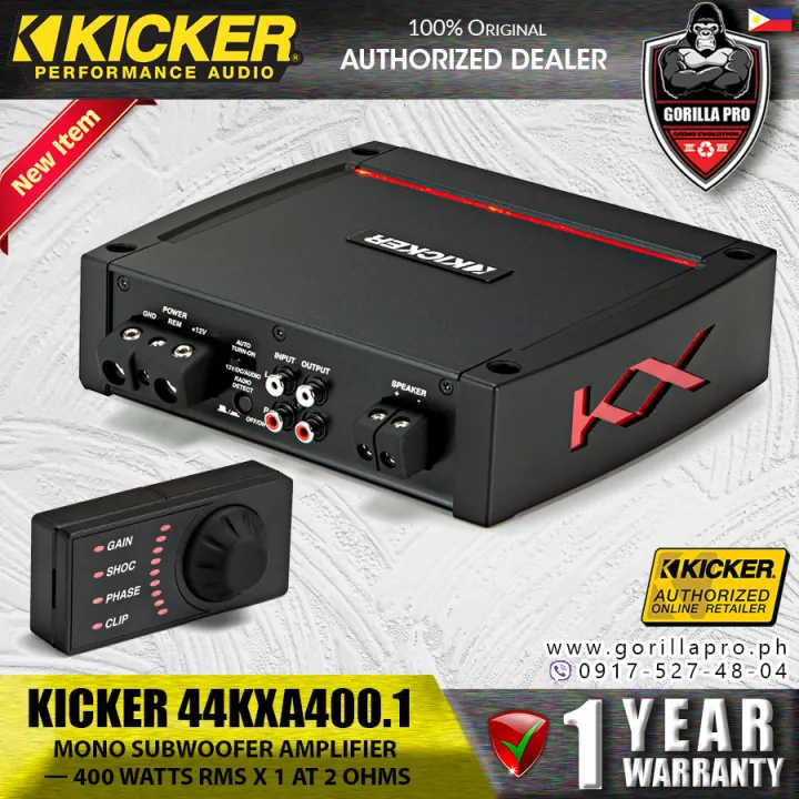Kicker KXA400.1 (44KXA4001) 400W RMS KXA ClassD Monoblockl 1Ohm
