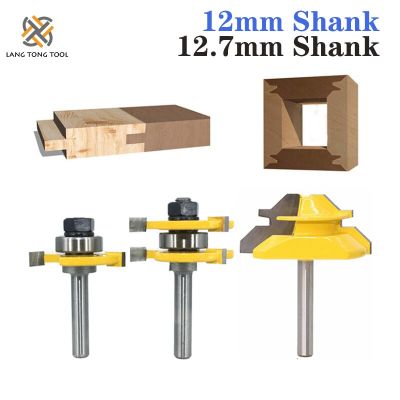 Router Bit คุณภาพสูง Tongue Groove Joint Assembly Router Bit 1Pc 45 องศา Lock Miter Route Set Stock Wood Cutting LT003