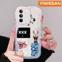 YIWESAN เคสสำหรับ Vivo V27 Pro 5G V27E 5G S16 Pro 5G S16E 5G เคสแนวโน้มแฟชั่นลายกราฟฟิตีแนวสตรีทหุ่นยนต์สุดเท่ขอบโค้งเคสใสฝาครอบป้องกันเคสมือถือเนื้อครีมใส