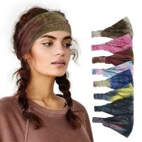 【CW】 New Hair Bands Print Stretch Headband Sweatband Elastic Wide Outdoor Sport Headwrap Safety