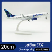 เครื่องบินโลหะรุ่น20ซม. 1:400 U.s. Jetblue B737โลหะจำลองวัสดุโลหะผสมที่มีล้อเชื่อมโยงไปถึงเครื่องประดับของเล่นเด็กของขวัญ