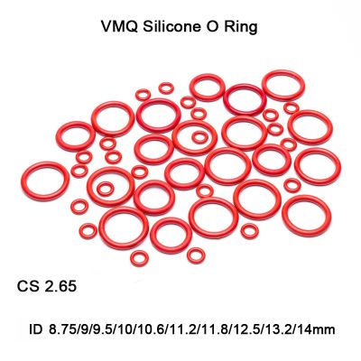 {Haotao Hardware} 50ชิ้น/ล็อตสีแดง VMQ ซิลิโคน O แหวนปะเก็นเครื่องซักผ้ายาง CS 2.65มิลลิเมตร ID 8.75มิลลิเมตร14มิลลิเมตรอาหารเกรดซิลิคอน O แหวนปะเก็นยาง O แหวน