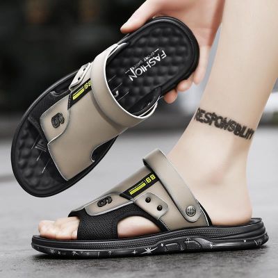 【Ready】🌈 Sandals mens 2023 summer new lightweight explosive models driving dual-use mens outdoor wear beach sports sandals and slippers