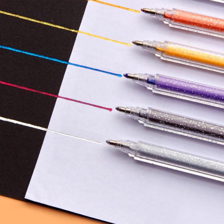 8สี-ชุด-g-litter-ปากกาเน้นข้อความเปลี่ยนสีแฟลชเครื่องหมายปากกาเจลวาด-crapbook-อัลบั้มวารสาร-เครื่องเขียนโรงเรียน-s-diy-m2p5