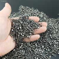 ☄❁ 50pcs/lot Fishing Swivel Sizes 2-14 Solid Stainless Steel Connector Ball Bearing Snap Fishing Swivels Rolling Beads Accessories