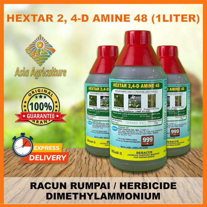 Asia Agriculture Hextar 2 4 D Amine 48 1liter Racun Rumpai Herbicide