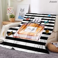 Perfume Blanket Soft Warm Coral Fleece Mat Fashion Thick Velvet Quilt Convenient Office Nap Blankets Super Light Bed Sofa Cover